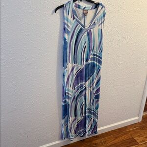 Chico's Vibrant Blue and Purple Maxi Dress